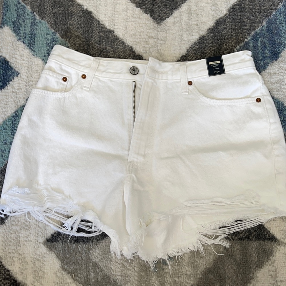 Abercrombie White Jean Shorts